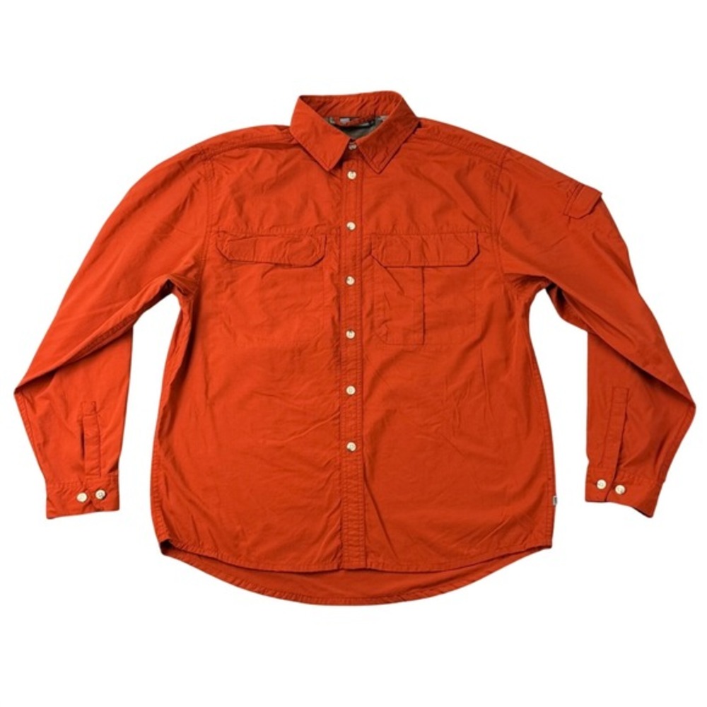 REI Co-Op Men's Small Burnt Orange Long Sleeve Button Up Shirt Chest Pocket